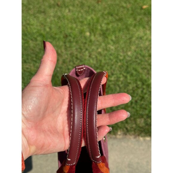 COACH Small Canvas And Smooth Leather Shoulder Tote Light Raspberry Multi Ck168 - Picture 6 of 16